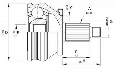 OPEN PARTS cvj543410 -  Шарнирный комплект, приводной вал